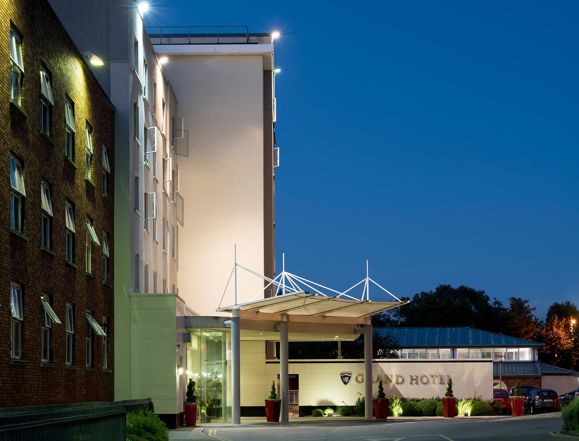 Grand Hotel Malahide-Entrance Canopy at night
