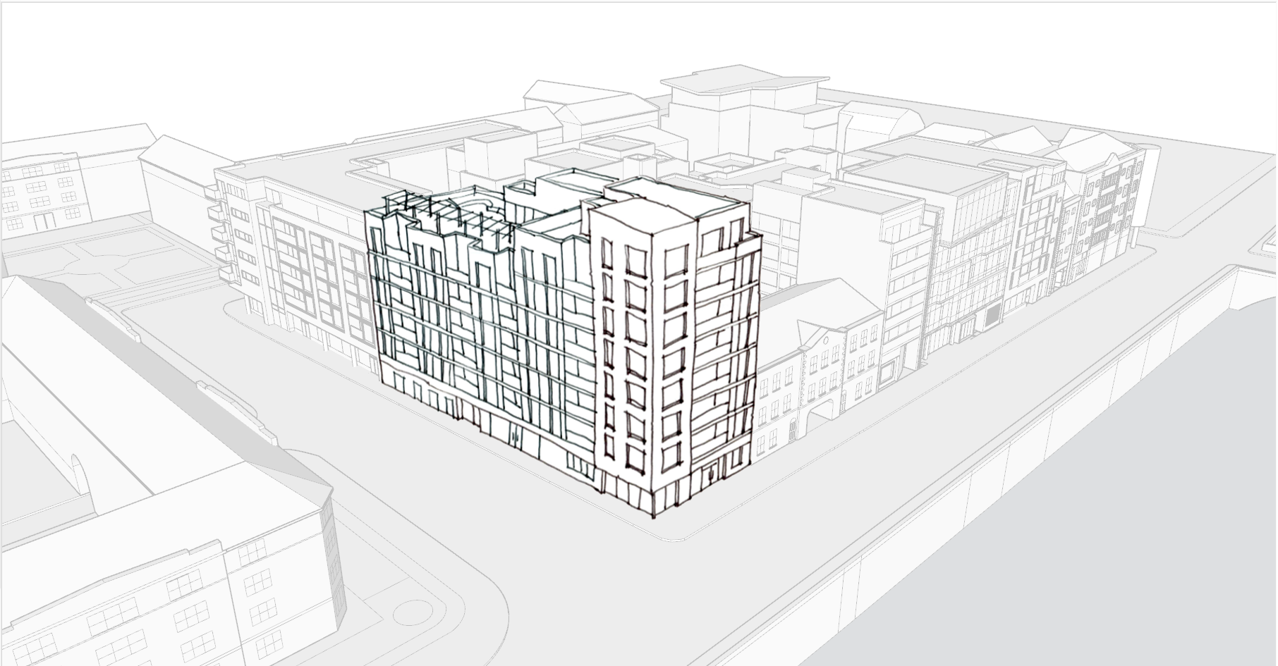Usher's Quay Massing Sketch
